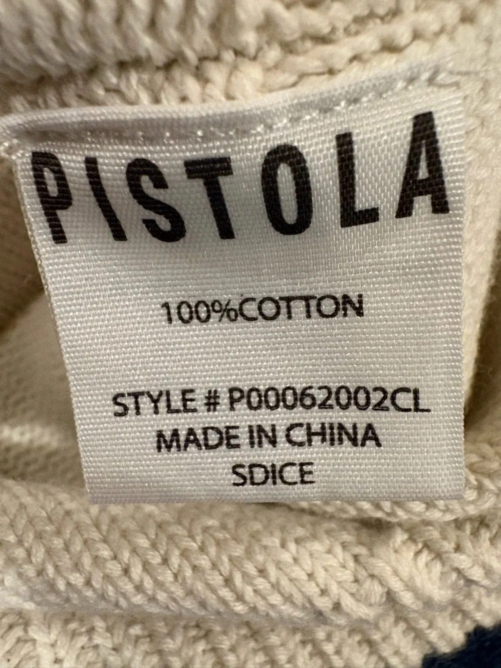 Pistola Cropped Sweater off white cotton boxy cream sz XL - Picture 5 of 6